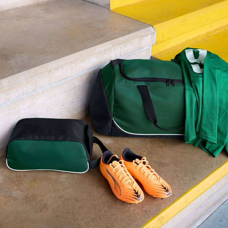  QS76 Teamwear Shoe Bag & QS70 Teamwear Medium Holdall - Bottle Green/Black/White (Still Life)